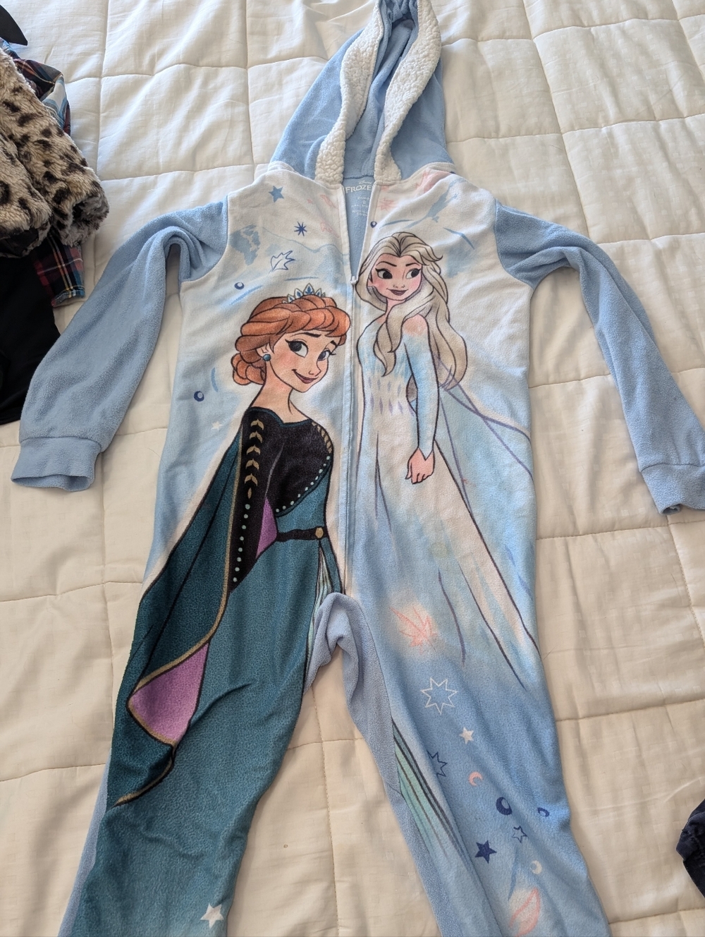 Disney Frozen + Anna & Elsa Kids Fleece - One-Piece Pajama Sleepwear